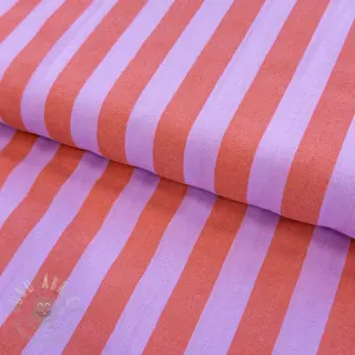 Bomullstyg YARN DYED NOVA Stripe lavender orange
