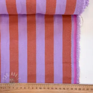 Bomullstyg YARN DYED NOVA Stripe lavender orange