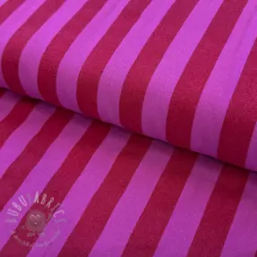 Bomullstyg YARN DYED NOVA Stripe red fuchsia