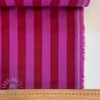 Bomullstyg YARN DYED NOVA Stripe red fuchsia