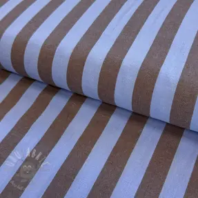 Bomullstyg YARN DYED NOVA Stripe blue brown