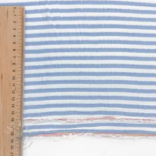Dubbelgasväv/muslin YARN DYED Summer stripe blue