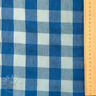 Bomullstyg YARN DYED SONJA Checks blue green