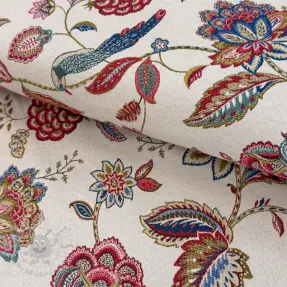 Dekorationstyg jacquard Palampore blanc