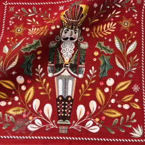 Dekorationstyg jacquard Casse-Noisette rouge design B PANEL