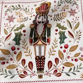Dekorationstyg jacquard Casse-Noisette blanc design A PANEL