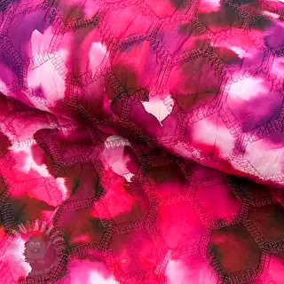 Vadderat tyg Aquarel nature gradini pink