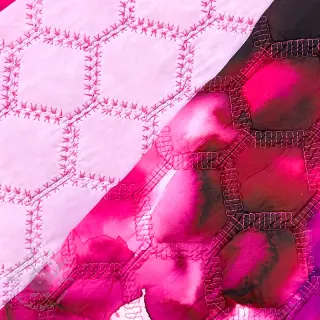 Vadderat tyg Aquarel nature gradini pink
