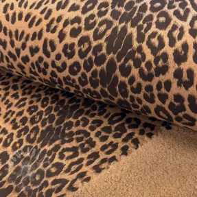 Kappmaterial TEDDY SUEDE Panther LEO light brown