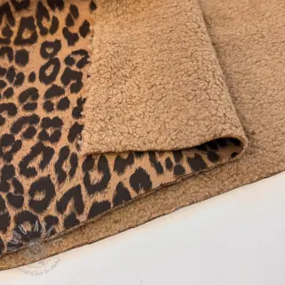 Kappmaterial TEDDY SUEDE Panther LEO light brown