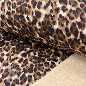 Kappmaterial TEDDY SUEDE Panther LEO cognac