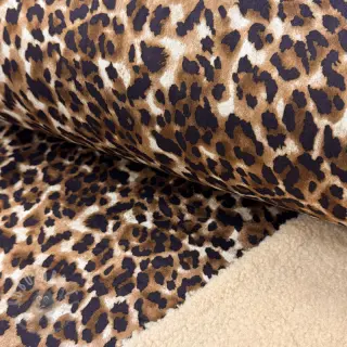 Kappmaterial TEDDY SUEDE Panther LEO cognac