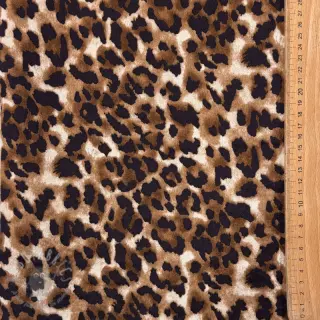 Kappmaterial TEDDY SUEDE Panther LEO cognac