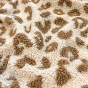 Kappmaterial TEDDY Panther love light sand