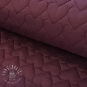 Vadderat tyg WATERPROOF Hearts bordeaux