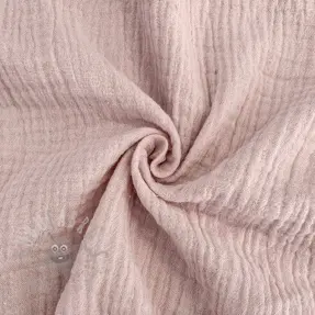Dubbelgasväv/muslin old rose ORGANIC