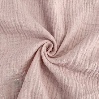 Dubbelgasväv/muslin old rose ORGANIC