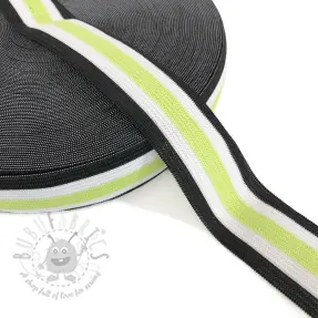 Slätt resårband 3 cm Side stripe lime