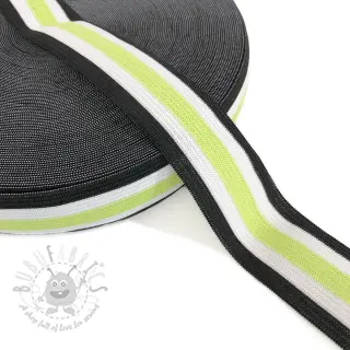Slätt resårband 3 cm Side stripe lime