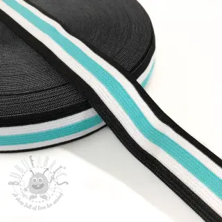 Slätt resårband 3 cm Side stripe mint