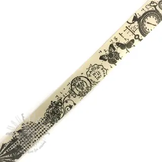 Bomullsband Stamps black
