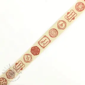 Bomullsband Stamps pink