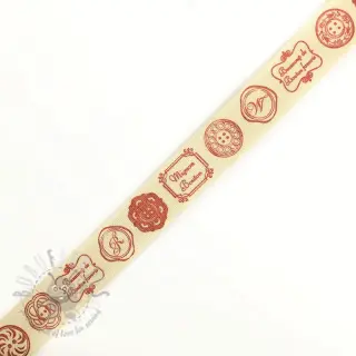 Bomullsband Stamps pink