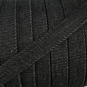 Bavlnená šnúra plochá 15 mm Denim black