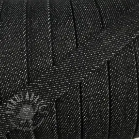 Bomullssnöre platt 15 mm Denim black