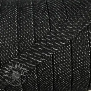 Bomullssnöre platt 15 mm Denim black