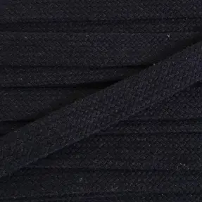 Bavlnená šnúra plochá 13 mm čierna