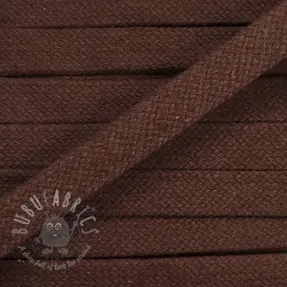 Bomullssnöre platt 15 mm choco