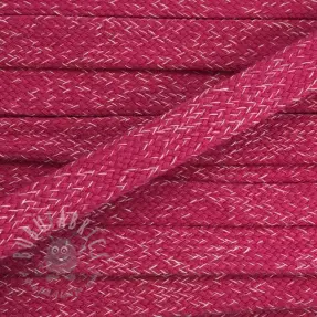 Bomullssnöre platt 15 mm melange fuchsia