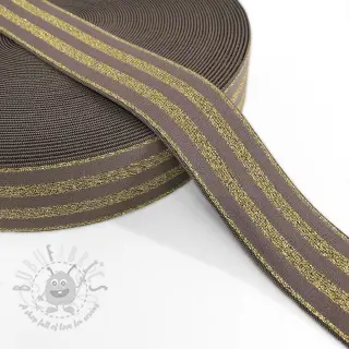 Slätt resårband 4 cm LUREX GOLD taupe