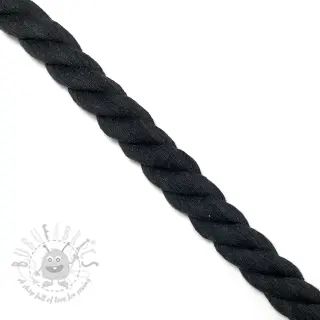 Bomullssnöre tvinnad 2,5 cm black