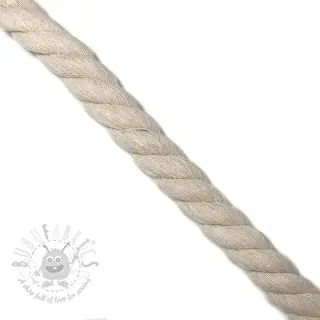 Bomullssnöre tvinnad 2,5 cm cream