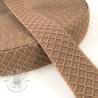 Slätt resarband 4 cm Rhombus beige