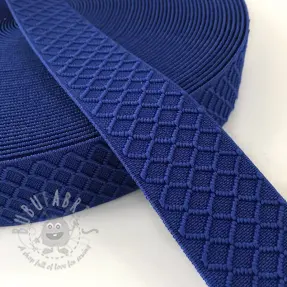 Slätt resårband 4 cm Rhombus blue