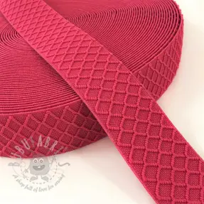 Slätt resårband 4 cm Rhombus fuchsia