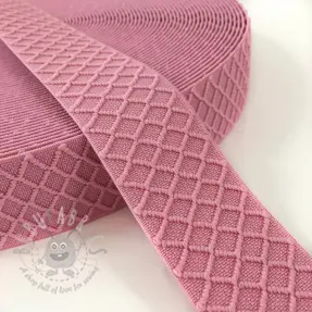 Slätt resårband 4 cm Rhombus light pink