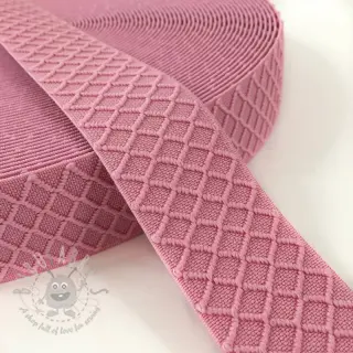 Slätt resårband 4 cm Rhombus light pink