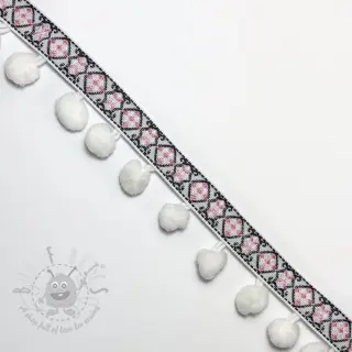 Pompongband JACQUARD white