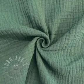 Dubbelgasväv/muslin green ORGANIC