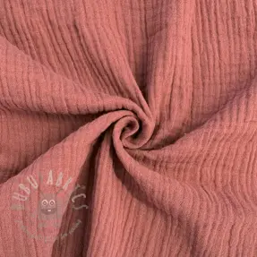 Dubbelgasväv/muslin mauve ORGANIC