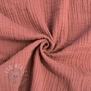 Dubbelgasväv/muslin mauve ORGANIC