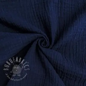 Dubbelgasväv/muslin navy ORGANIC