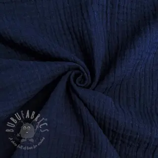 Dubbelgasväv/muslin navy ORGANIC