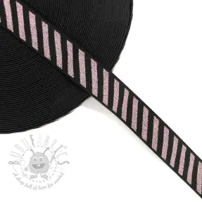 Slätt resårband 2,5 cm Diagonal light pink