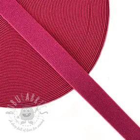 Slätt resårband 2,5 cm glitter fuchsia