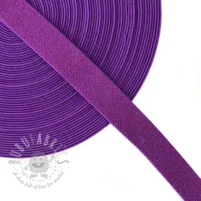 Slätt resårband 2,5 cm glitter purple